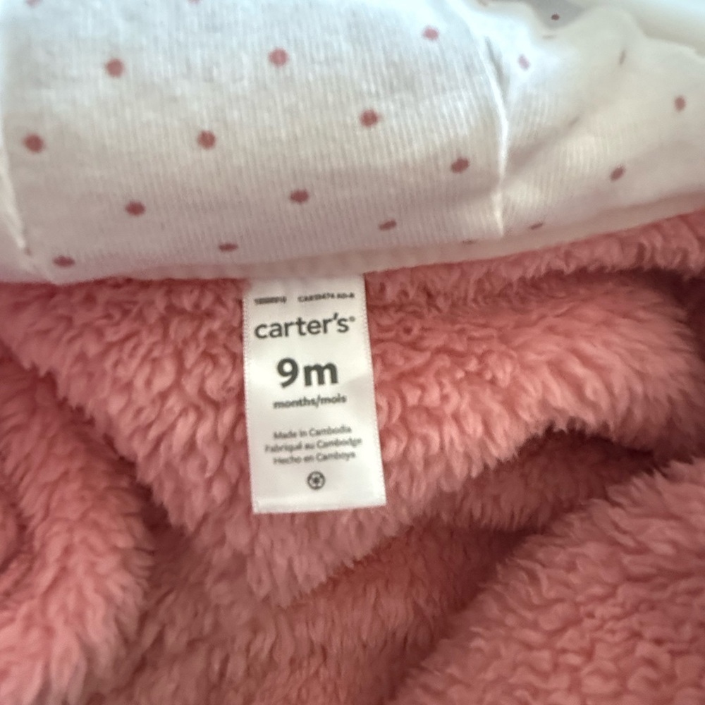 Carter's Pink Fleece Kids Footie - Picture 2 of 2